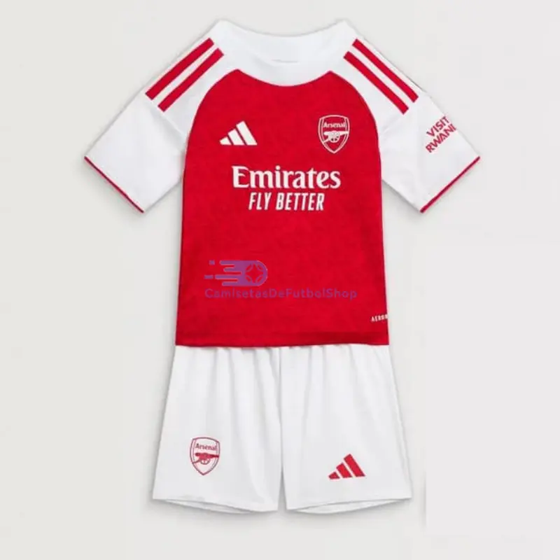 Camiseta Arsenal 2025/2026 1ª Equipación Rojo/Blanco Niño Kit