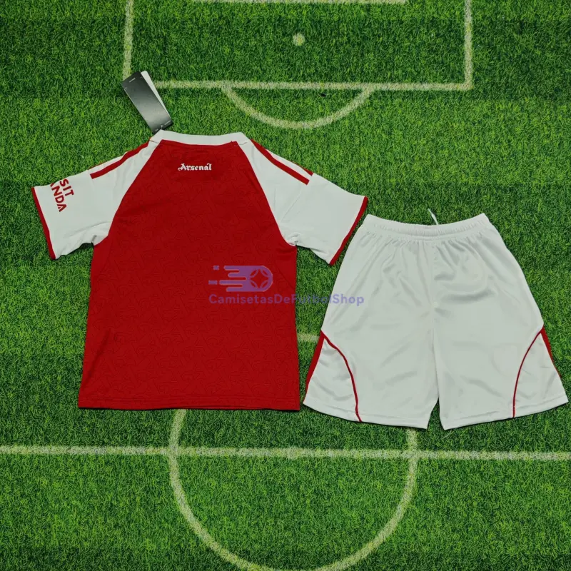 Camiseta Arsenal 2025/2026 1ª Equipación Rojo/Blanco Niño Kit