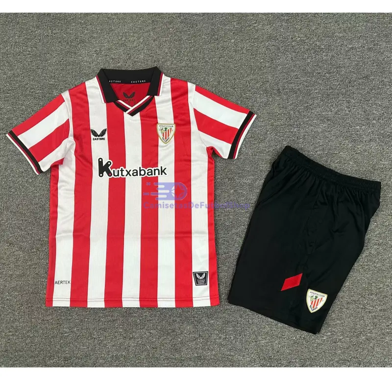 Camiseta Athletic de Bilbao 2025/2026 1ª Equipación Rojo/Blanco Niño Kit