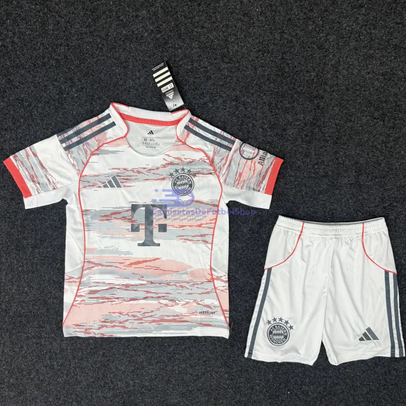 Camiseta Bayern Múnich 2025/2026 2ª Equipación Blanco Niño Kit