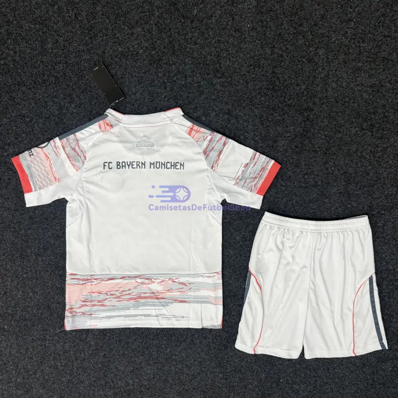 Camiseta Bayern Múnich 2025/2026 2ª Equipación Blanco Niño Kit