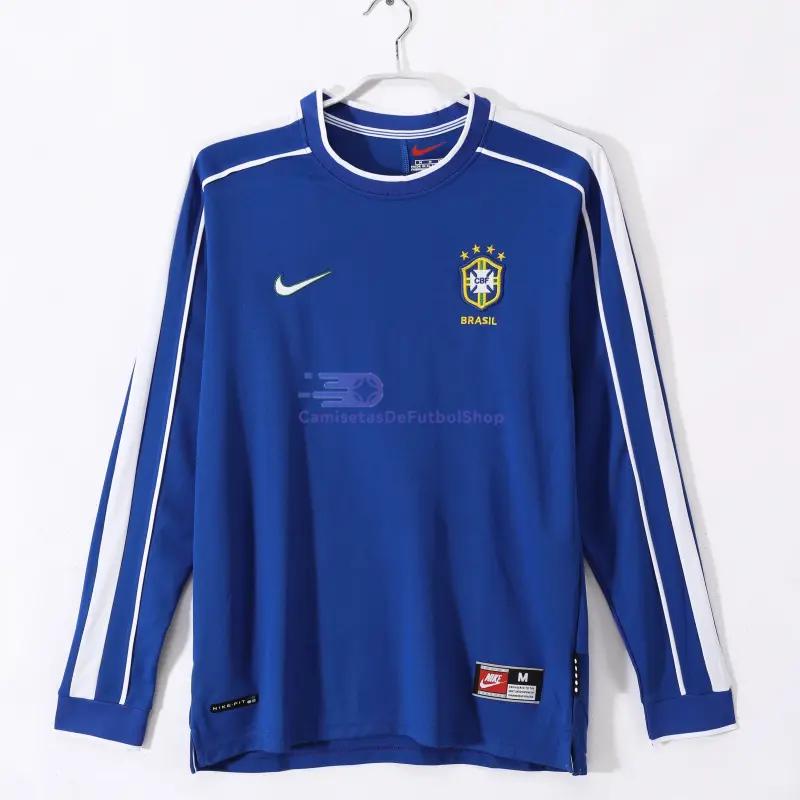 Camiseta Brasil 1998 2ª Equipación Retro ML Azul