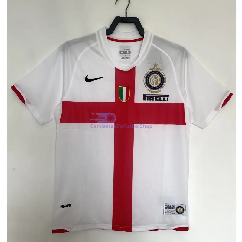 Camiseta Inter de Mila 2007/08 2ª Equipación Retro Blanco