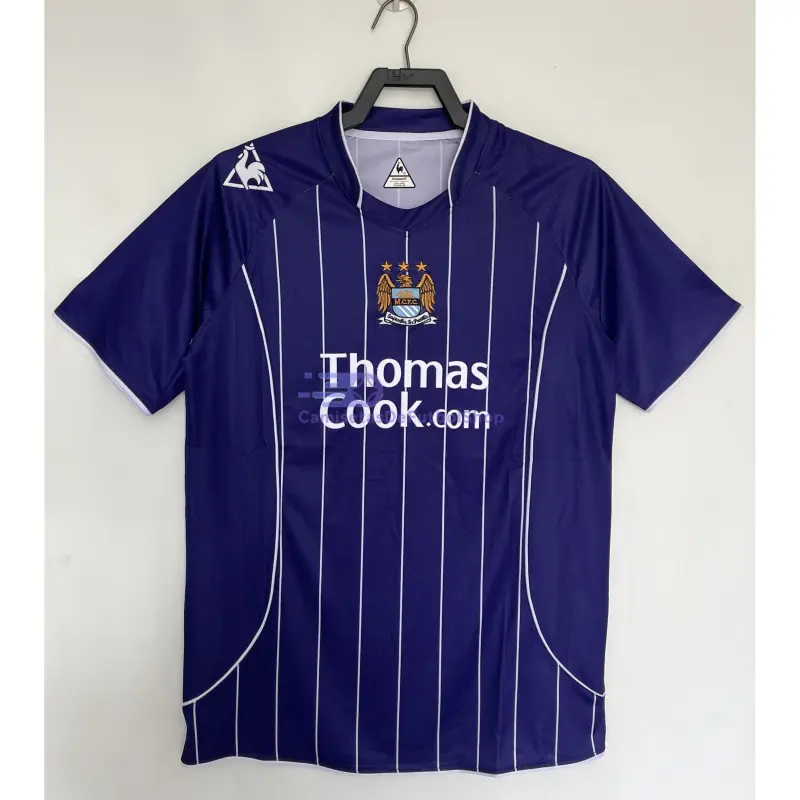 Camiseta Manchester City 2007/08 2ª Equipación Retro Azul