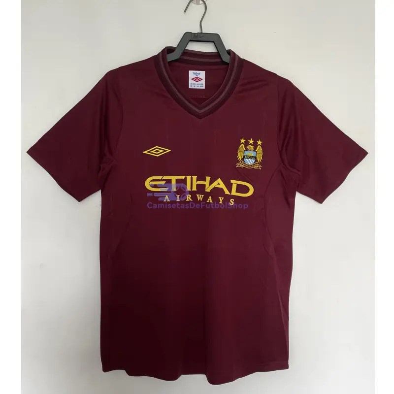 Camiseta Manchester City 2012/13 2ª Equipación Retro Rojo Oscuro