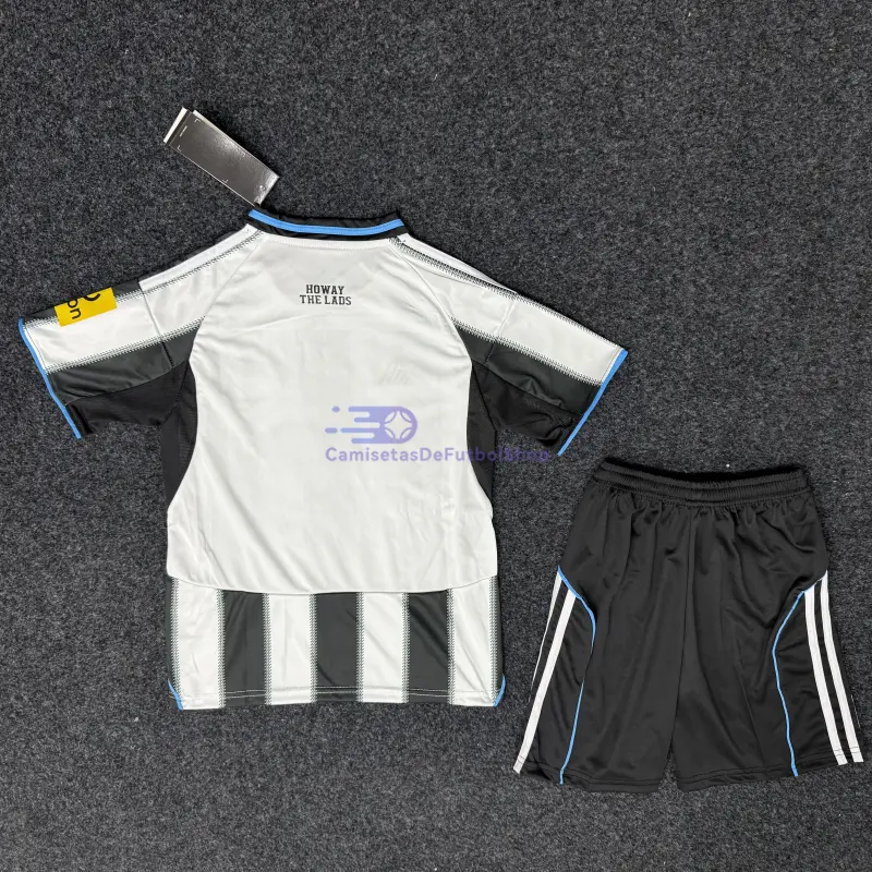 Camiseta Newcastle United 2025/2026 1ª Equipación Negro/Blanco Niño Kit