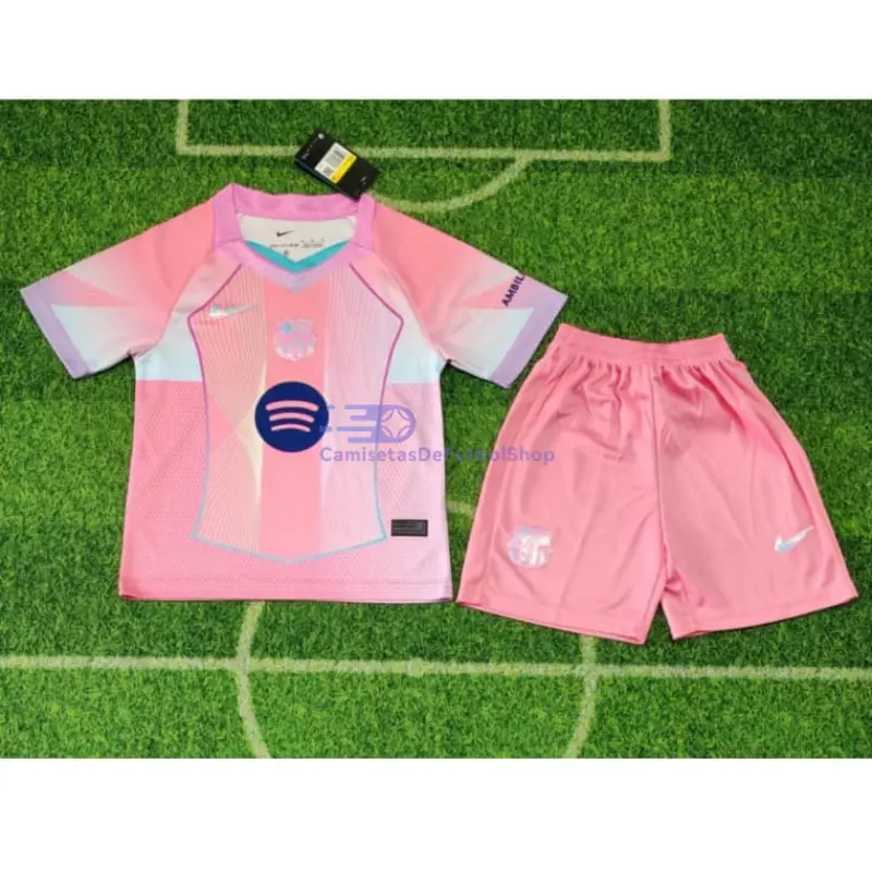 Camiseta Barcelona Rosa 2025/26 Niño Kit