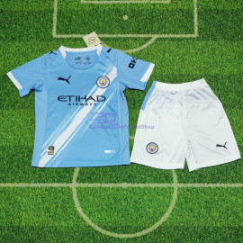 Camiseta Manchester City 2025/2026 1ª Equipación Niño Kit Azul 