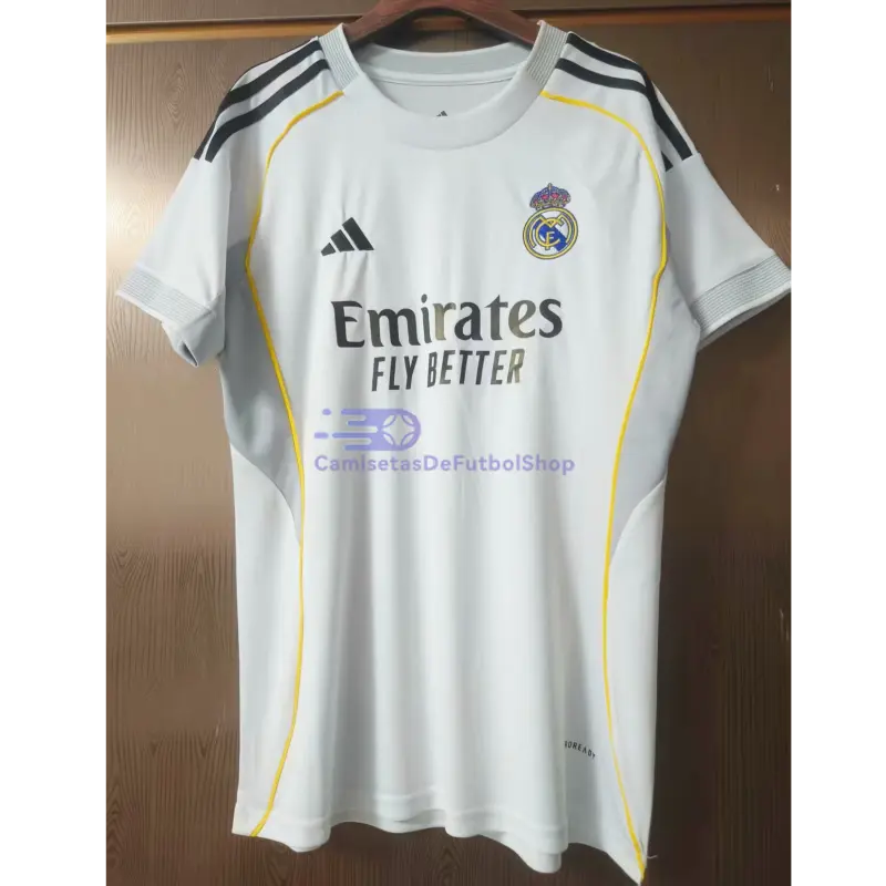 Camiseta Real Madrid 2025/2026 1ª Equipación Blanco Mujer con Parche HP