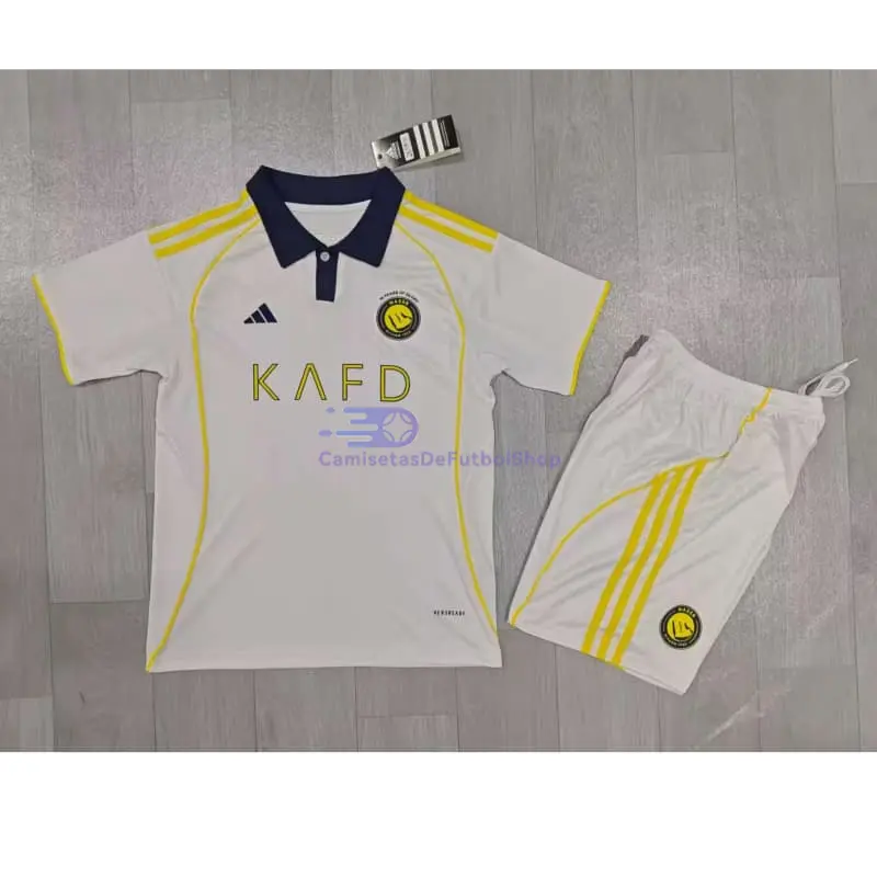 Camiseta Al Nassr 2025/2026 3ª Equipación Blanco Niño Kit