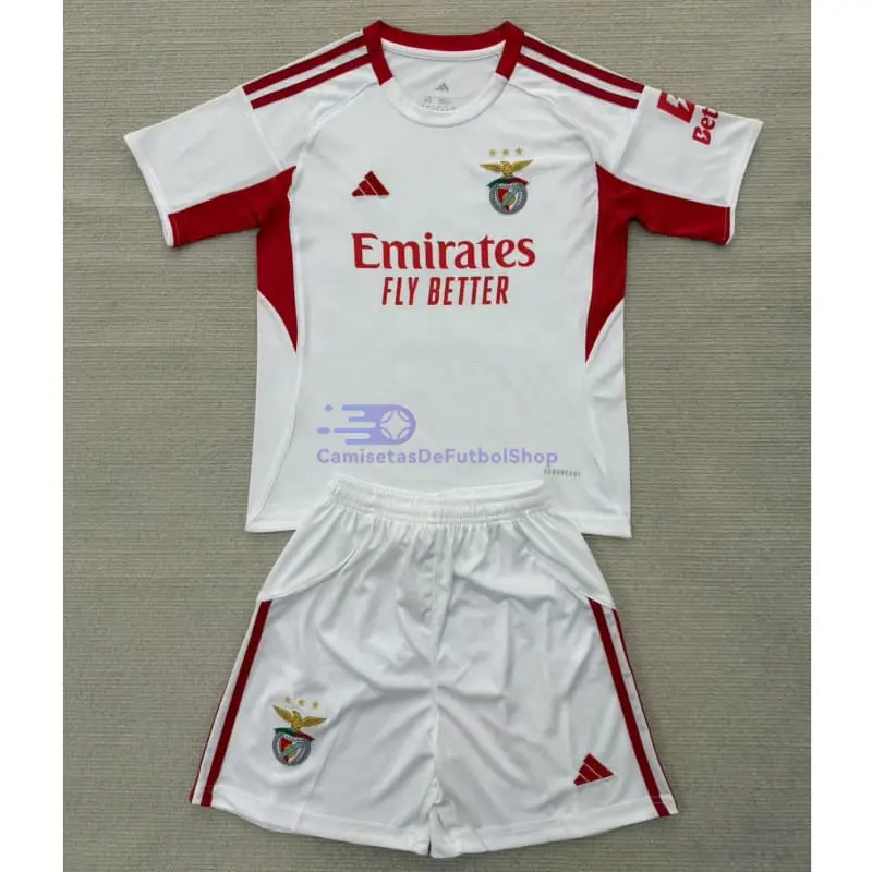 Camiseta Benfica 2025/2026 3ª Equipación Blanco Niño Kit