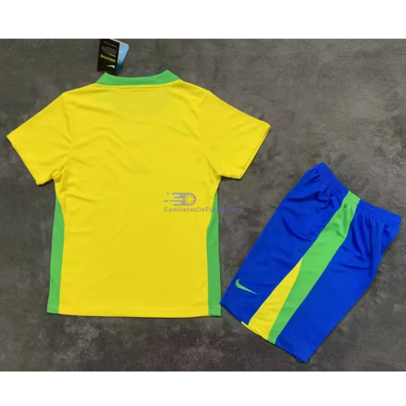 Camiseta Brasil 2025 1ª Equipación Amarillo Niño Kit