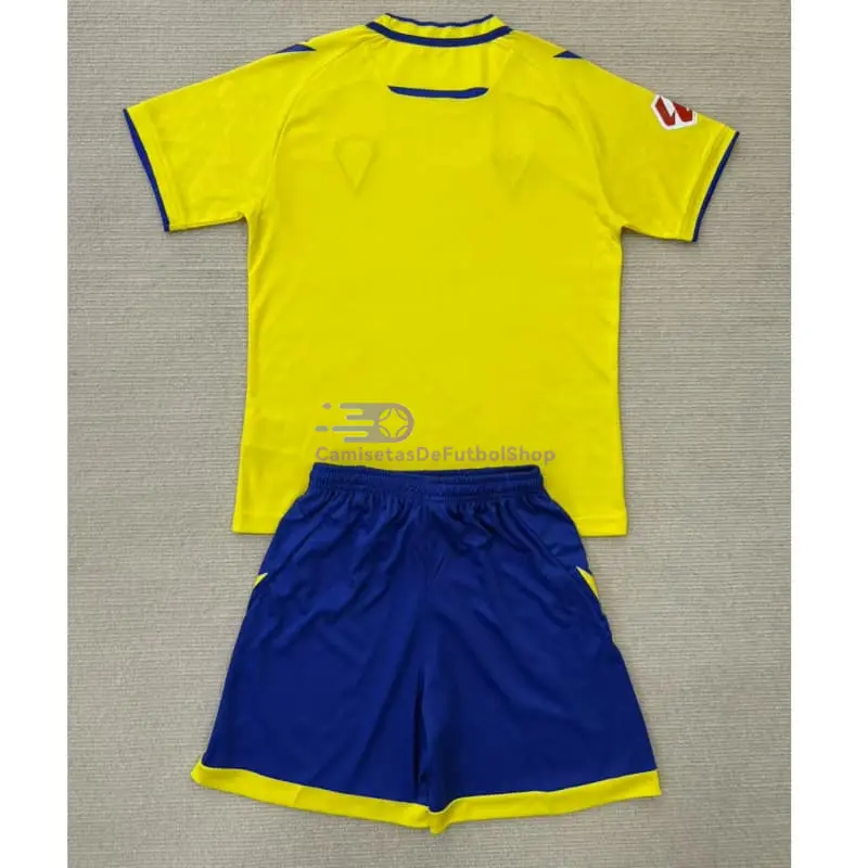 Camiseta Cadiz 2025/2026 1ª Equipación Amarillo Niño Kit con Parche La Liga