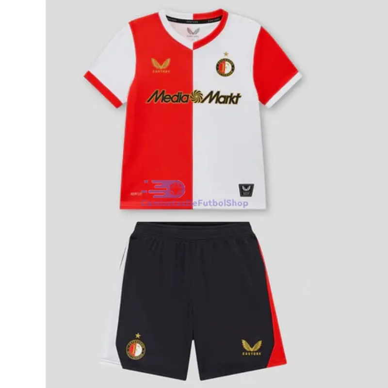 Camiseta Feyenoord 2025/2026 1ª Equipación Rojo/Blanco Niño Kit