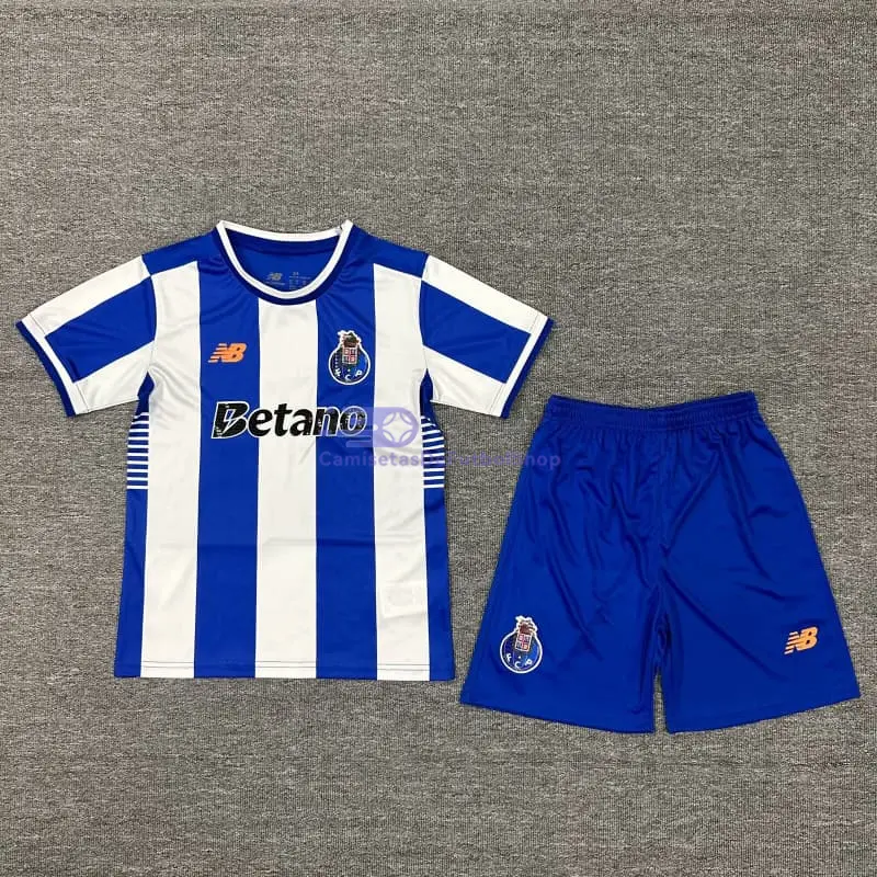 Camiseta Porto 2025/2026 1ª Equipación Azul/Blanco Niño Kit