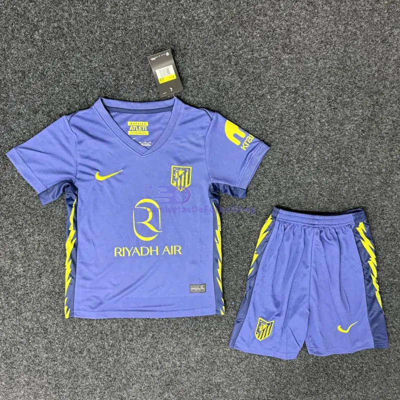 Camiseta Atlético de Madrid 2025/2026 2ª Equipación Azul Niño Kit