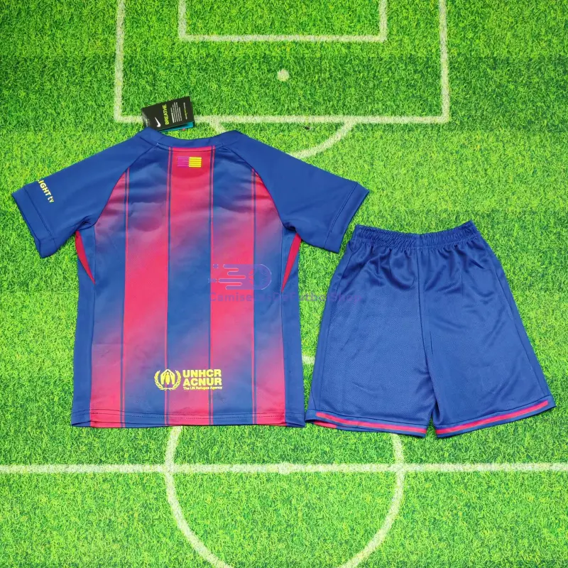 Camiseta Barcelona 2025/2026 1ª Equipación Azul/Rojo Niño Kit	