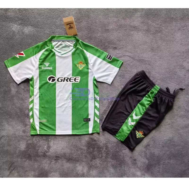Camiseta Real Betis 2025/2026 1ª Equipación Verde/Blanco Niño Kit con Parche La Liga