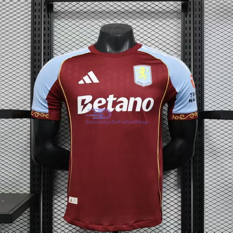 Camiseta Aston Villa 2025/2026 1ª Equipación Rojo Oscuro (EDICIÓN JUGADOR)