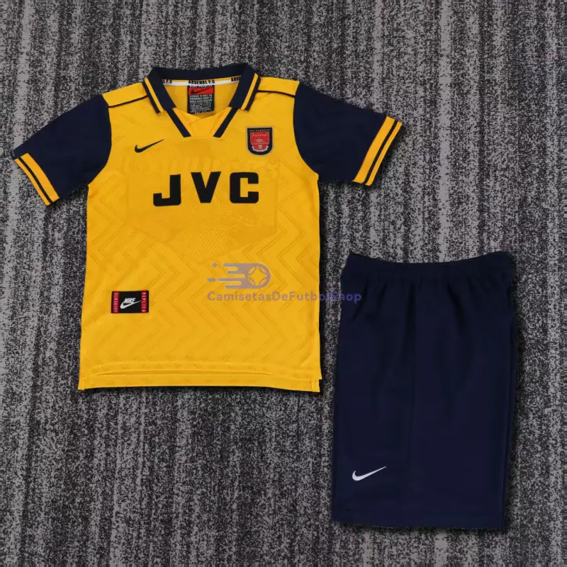 Camiseta Arsenal 1996/97 2ª Equipación Retro Amarillo Niño Kit