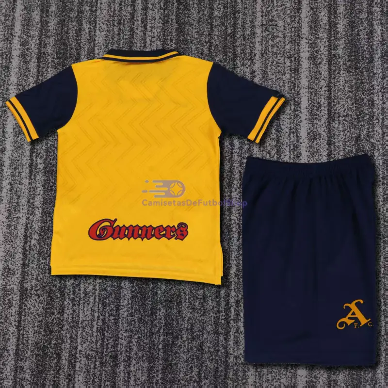 Camiseta Arsenal 1996/97 2ª Equipación Retro Amarillo Niño Kit