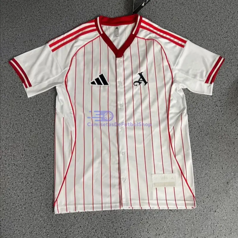 Camiseta Arsenal 2025/2026 Baseball Shirt Blanco/Rojo