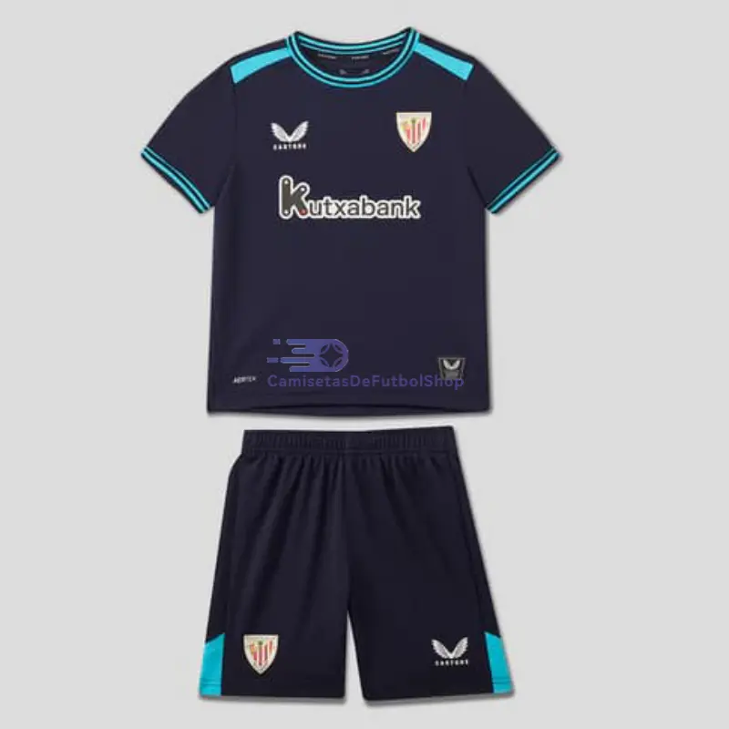 Camiseta Athletic de Bilbao 2025/2026 2ª Equipación Azul Marino Niño Kit