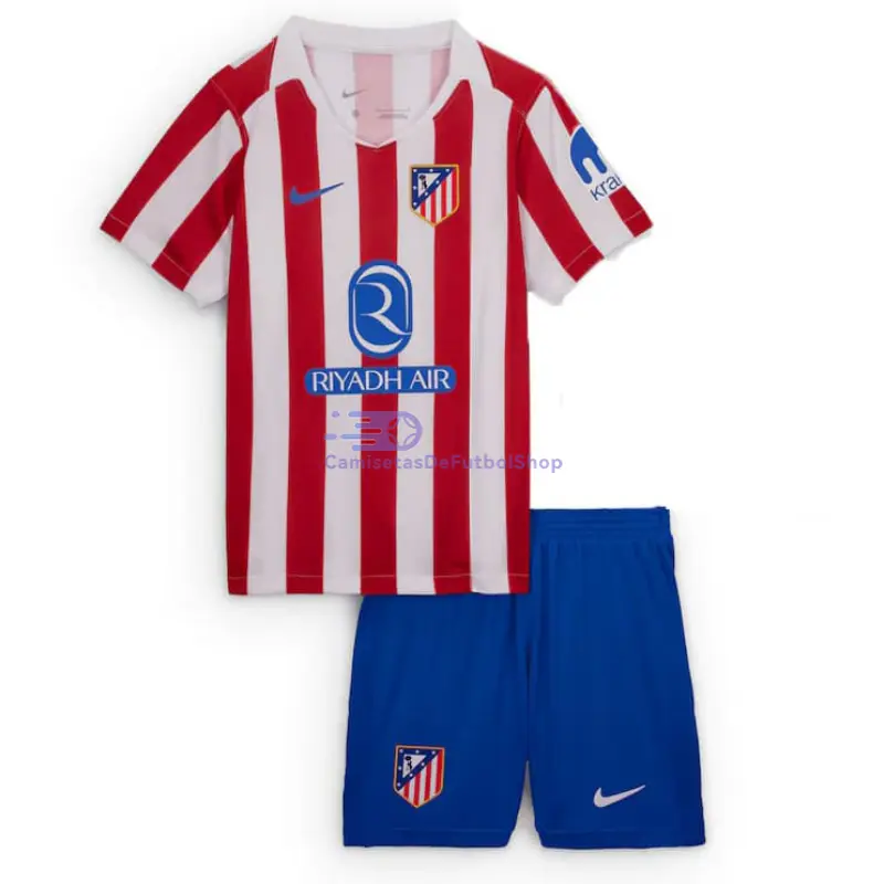 Camiseta Atlético de Madrid 2025/2026 1ª Equipación Rojo/Blanco Niño Kit