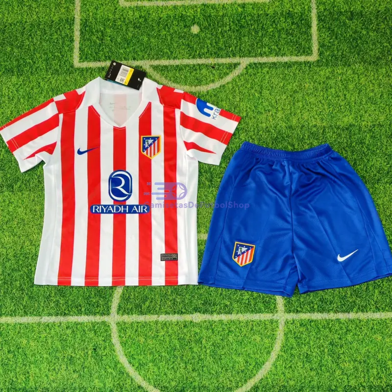 Camiseta Atlético de Madrid 2025/2026 1ª Equipación Rojo/Blanco Niño Kit