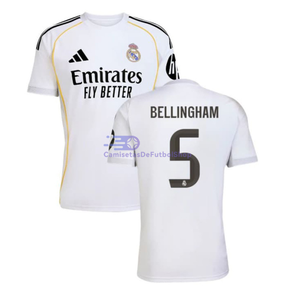 Camiseta BELLINGHAM 5 Real Madrid 2025/2026 1ª Equipación Blanco con Parche HP