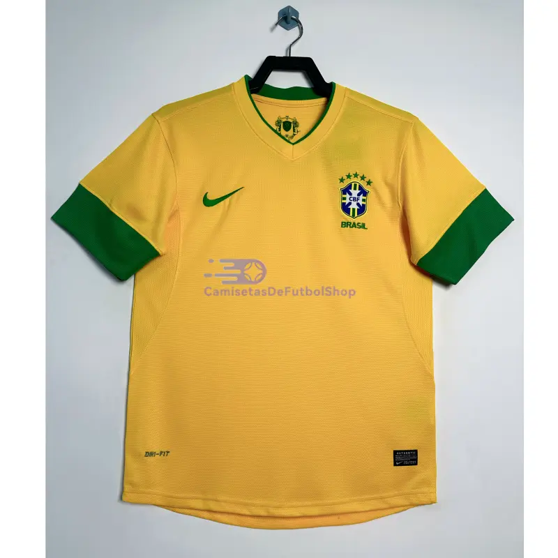 Camiseta Brasil 2012 1ª Equipación Retro Amarillo