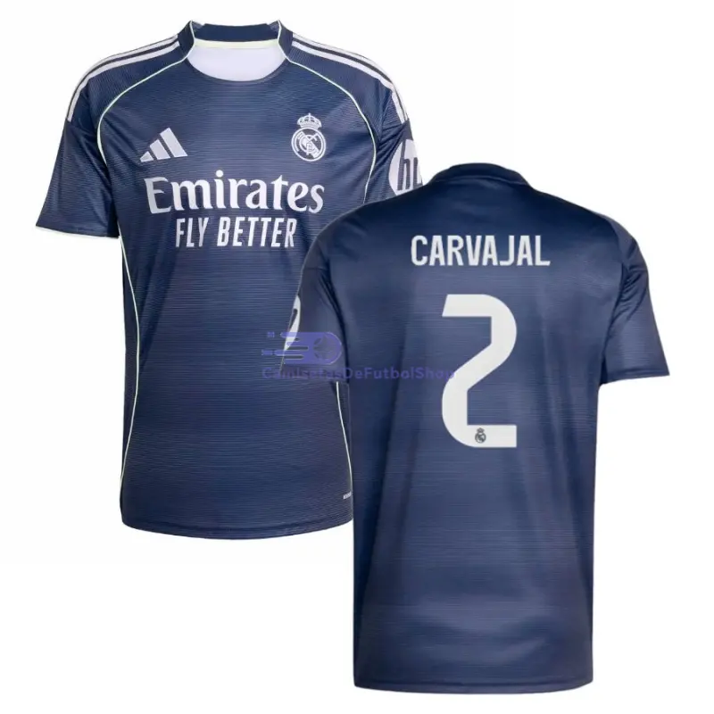 Camiseta CARVAJAL 2 Real Madrid 2025/2026 2ª Equipación Azul Marino con Parche HP