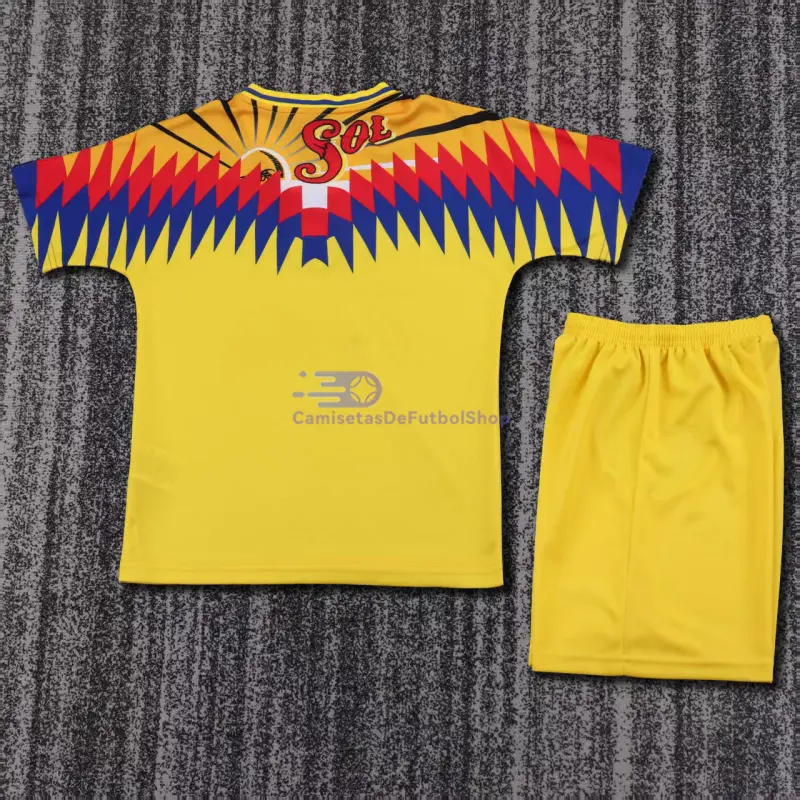 Camiseta Club America 1995/96 1ª Equipación Retro Amarillo Niño Kit