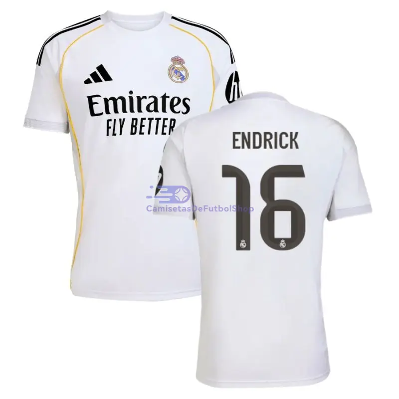 Camiseta ENDRICK 16 Real Madrid 2025/2026 1ª Equipación Blanco con Parche HP