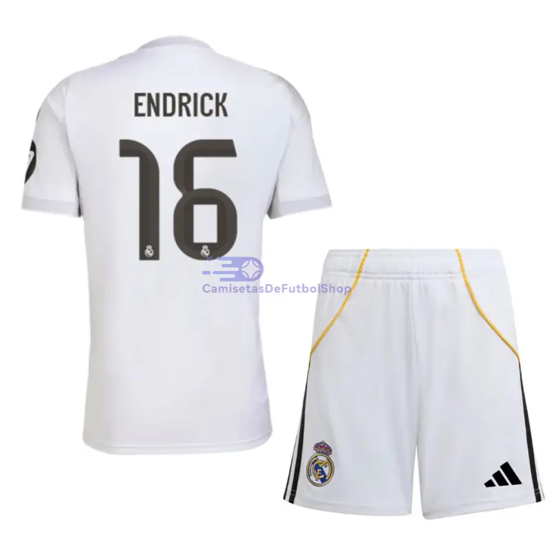 Camiseta ENDRICK 16 Real Madrid 2025/2026 1ª Equipación Blanco con Parche HP