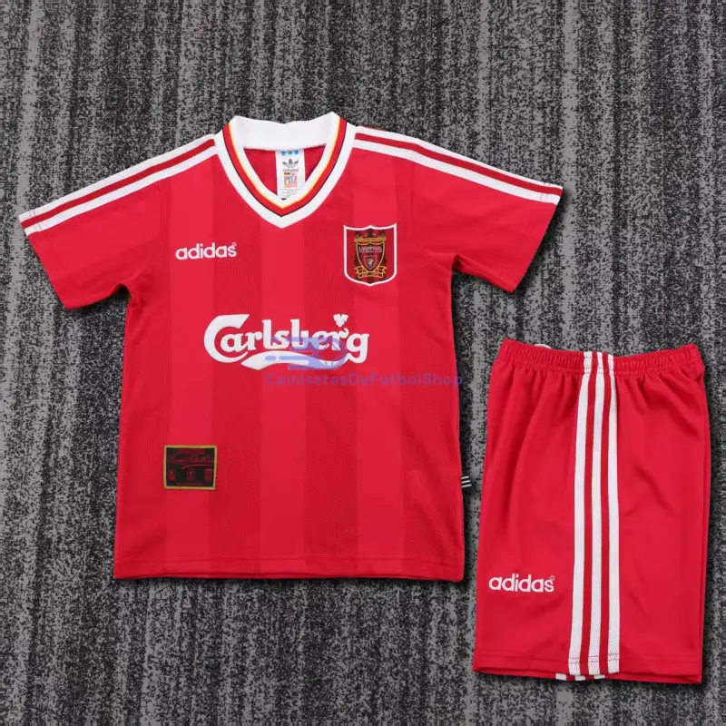 Camiseta Liverpool 1995/96 1ª Equipación Retro Rojo Niño Kit