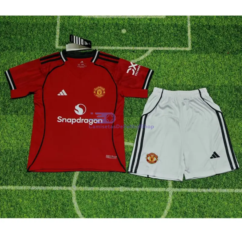 Camiseta Manchester United 2025/2026 1ª Equipación Rojo Niño Kit