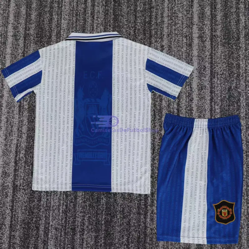 Camiseta Manchester United 1994/96 3ª Equipación Retro Blanco/Auzl Niño Kit