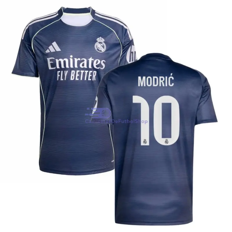Camiseta MODRIĆ 10 Real Madrid 2025/2026 2ª Equipación Azul Marino con Parche HP