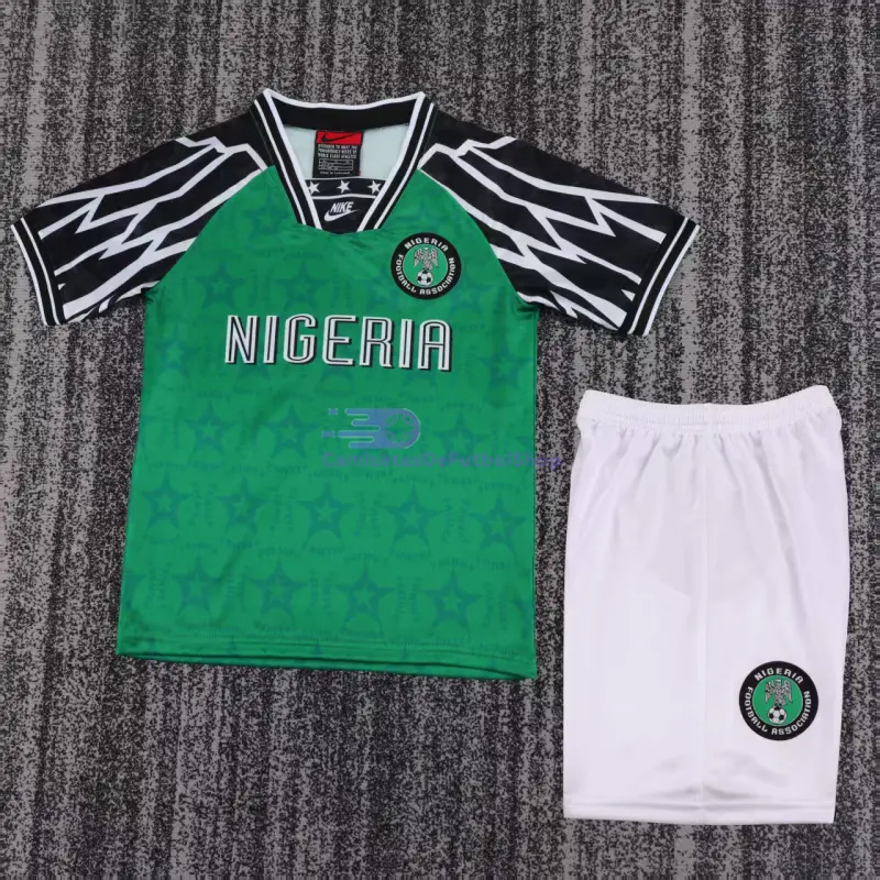 Camiseta Nigeria 1994 1ª Equipación Retro Verde Niño Kit