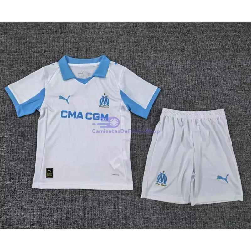 Camiseta Olympique Marsella 2025/2026 1ª Equipación Blanco Niño Kit