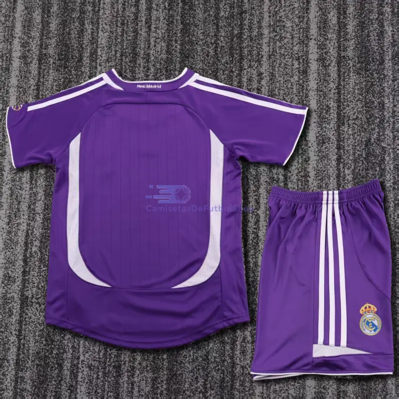 Camiseta Real Madrid 2006/07 3ª Equipación Retro Morado Niño Kit