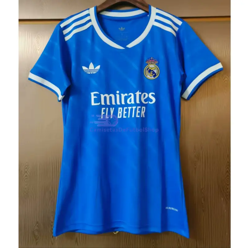Camiseta Real Madrid 2025/2026 3ª Equipación Azul Mujer con Parche HP