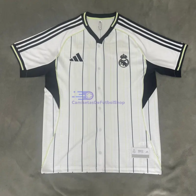 Camiseta Real Madrid Baseball Shirt 2025/2026 Blanco/Azul Marino