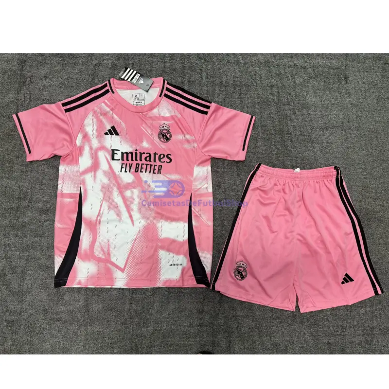 Camiseta Real Madrid 2025/2026 Rosa Especial Edición Niño Kit