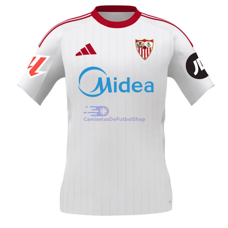 Camiseta Sevilla FC 2025/2026 1ª Equipación Blanco con Parche La Liga