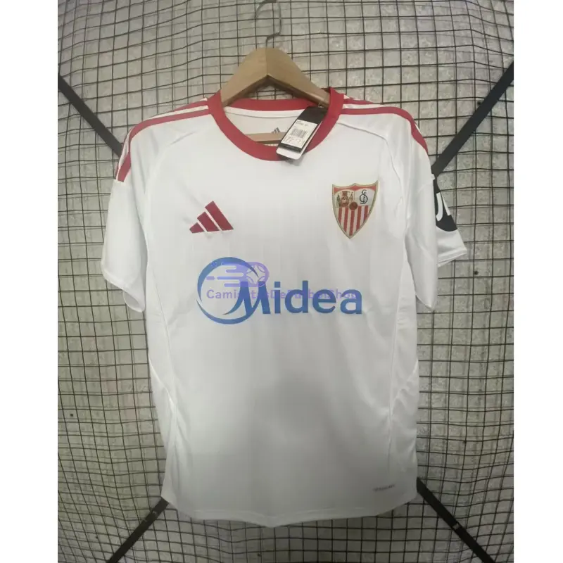 Camiseta Sevilla FC 2025/2026 1ª Equipación Blanco con Parche La Liga