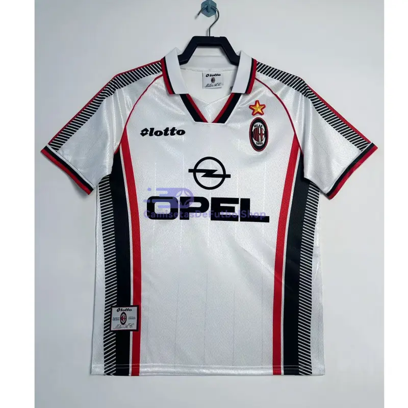 Camiseta AC Milan 1997/98 2ª Equipación Retro Blanco