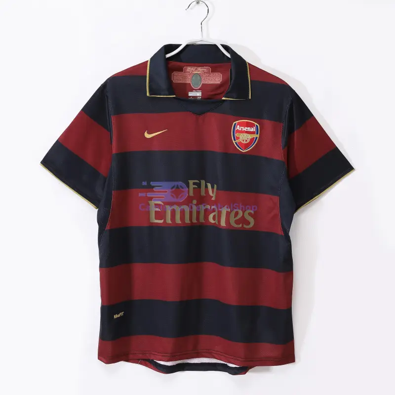 Camiseta Arsenal 2007/08 3ª Equipación Retro Rojo Oscuro/Negro