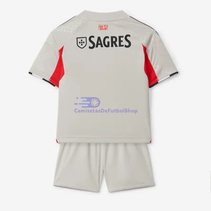 Camiseta Benfica 2025/2026 2ª Equipación Gris Niño Kit
